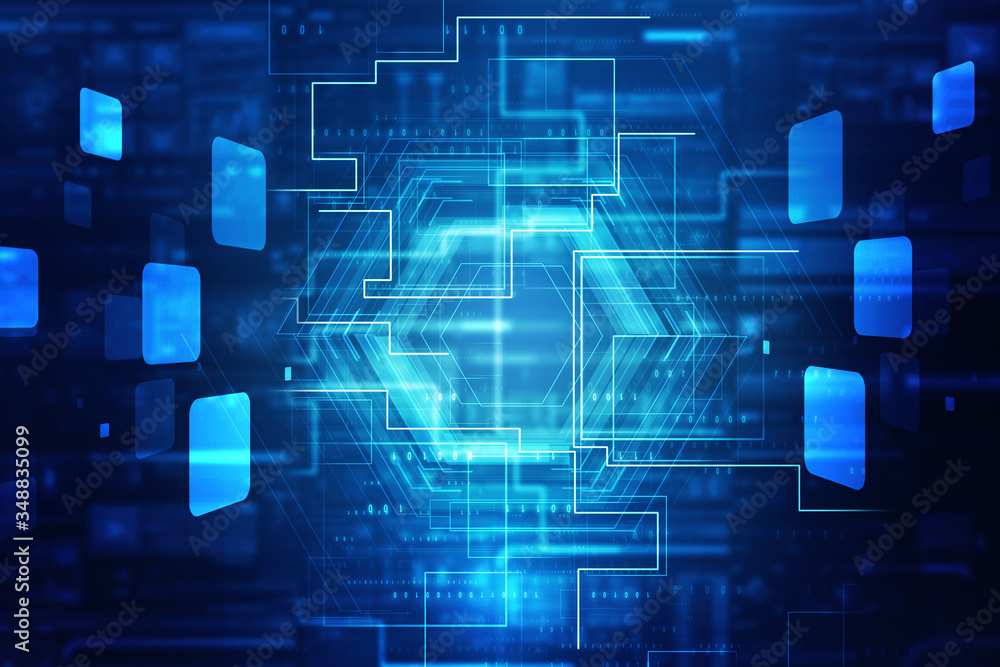 2d illustration Abstract futuristic electronic circuit technology background 2d illustration Abstract futuristic electronic circuit technology background