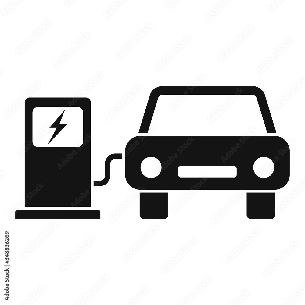 Eco car energy icon. Simple illustration of eco car energy vector icon for web design isolated on white background Eco car energy icon. Simple illustration of eco car energy vector icon for web design isolated on white background