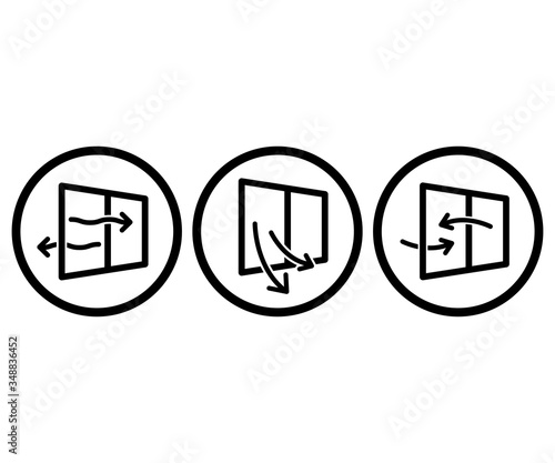 換気のアイコンのセット／イラスト／風