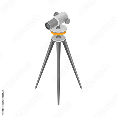 Iron Tripod as Geology Instrument for Measurement and Research Vector Illustration