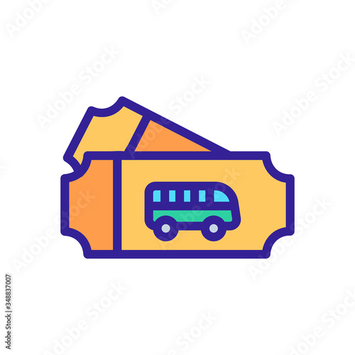 bus tickets icon vector. bus tickets sign. color symbol illustration