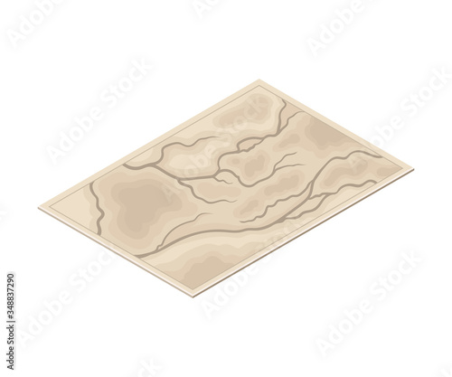 Areal Map or Geological Map Isolated on White Background Vector Illustration