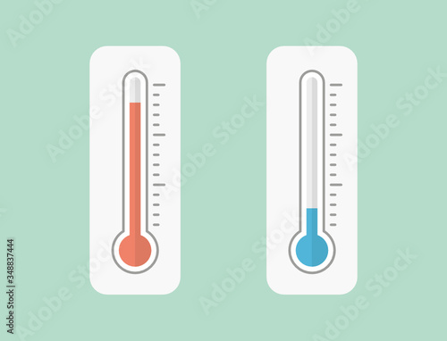 High and low temperature on flat thermometer