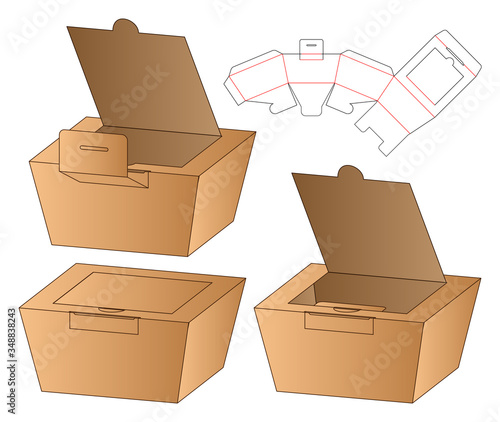 Box packaging die cut template design. 3d mock-up