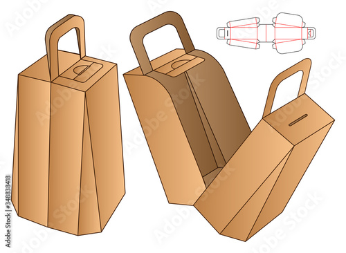 Box packaging die cut template design. 3d mock-up