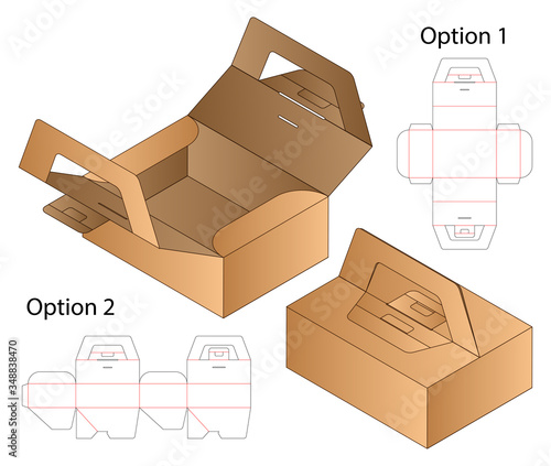 Box packaging die cut template design. 3d mock-up