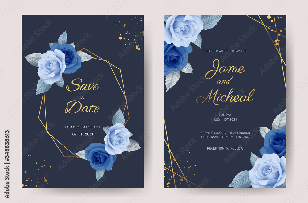 Blue wedding invitation deals