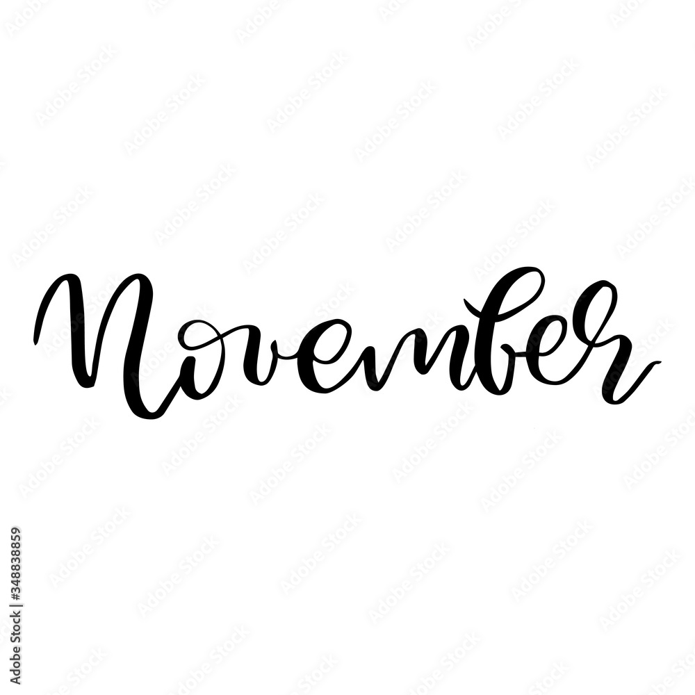 November - modern calligraphy handwritten text vector November - modern calligraphy handwritten text vector