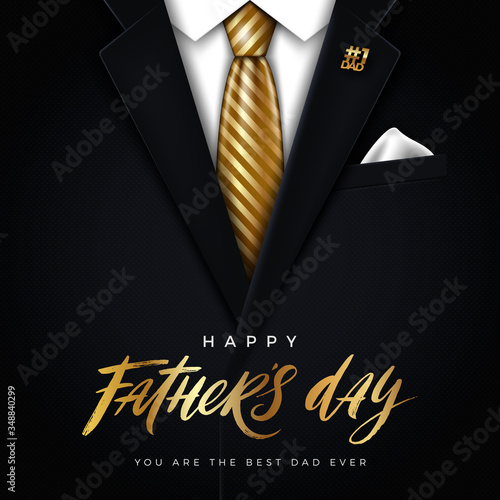 Happy Fathers day vector illustration - greeting card.
