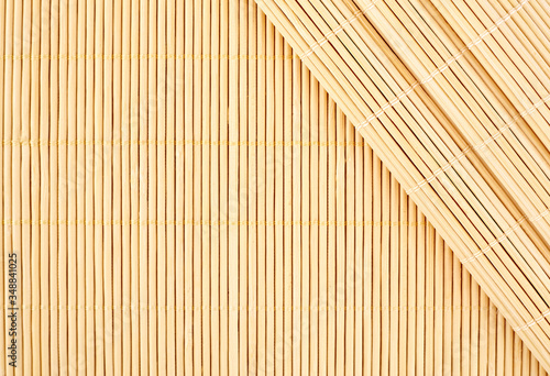 Texture of bamboo. New clean bamboo board with striped pattern  flat background photo texture. Wood background.