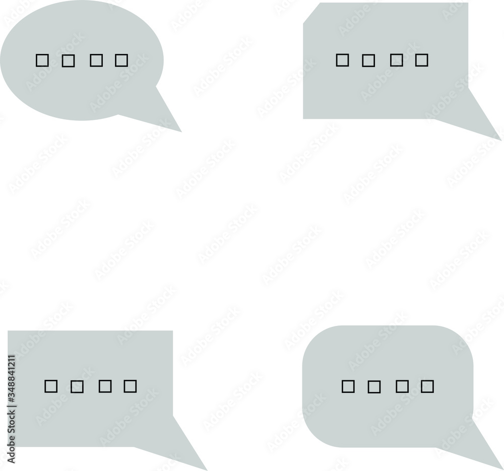 Chat bubble icons set on white background. Vector set of chat bubble line Icons. Flat chat bubbles Chat bubble icons set on white background. Vector set of chat bubble line Icons. Flat chat bubbles