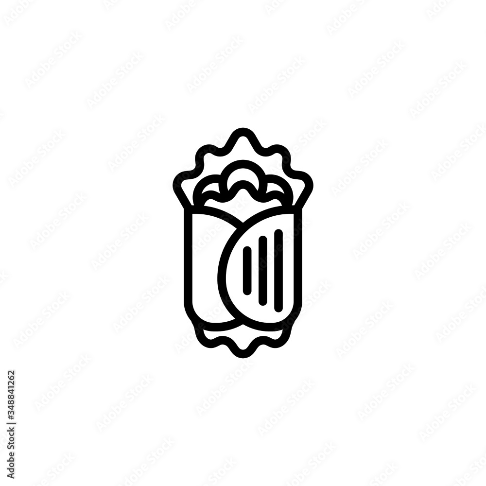 Kebab vector icon in linear, outline icon isolated on white background Kebab vector icon in linear, outline icon isolated on white background