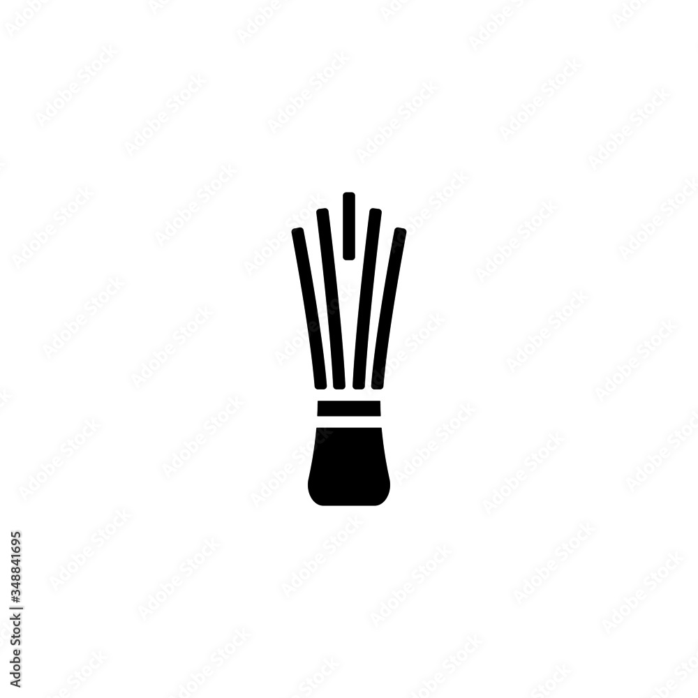 Chives vector icon in black solid flat design icon isolated on white background Chives vector icon in black solid flat design icon isolated on white background