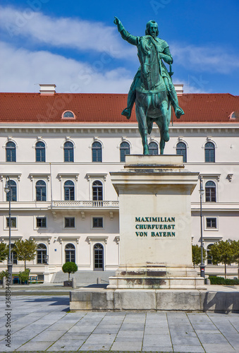 Statue of Maximilian at the Wittelsbacherplatz in Munich /Bavaria, Germany