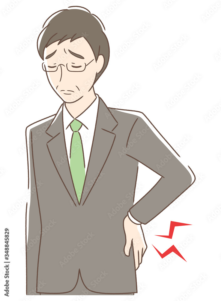 腰痛に悩む男性 腰痛に悩む男性