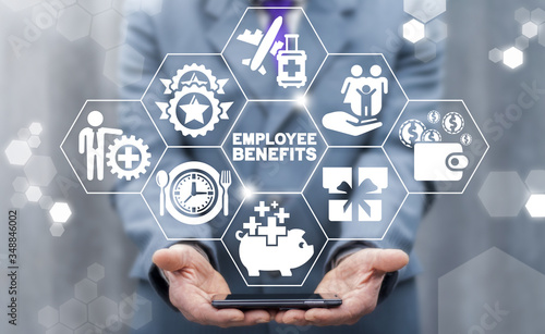 Employee Benefits Career Concept. Business Bonus Work Perks. photo
