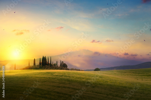 Beautiful summer Italian Tuscany Countryside landscape