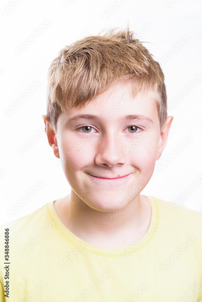 Emotional portrait of a 10-12 years boy. Emotional smiling portrait Emotional portrait of a 10-12 years boy. Emotional smiling portrait