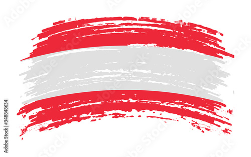 Austria torn flag in grunge brush stroke, vector
