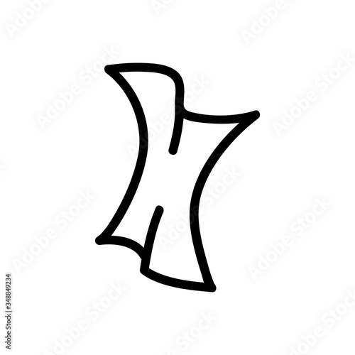 crumpled napkin icon vector. crumpled napkin sign. isolated contour symbol illustration