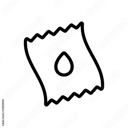 piece of wet wipe icon vector. piece of wet wipe sign. isolated contour symbol illustration