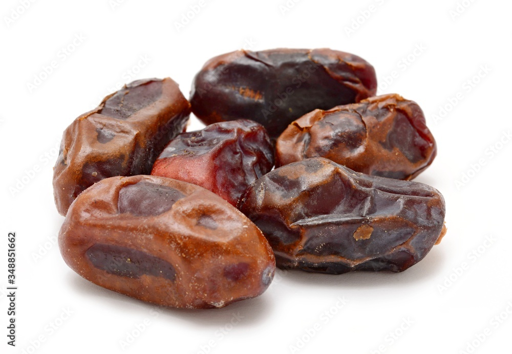 Dried dates on white background. Dried dates on white background.