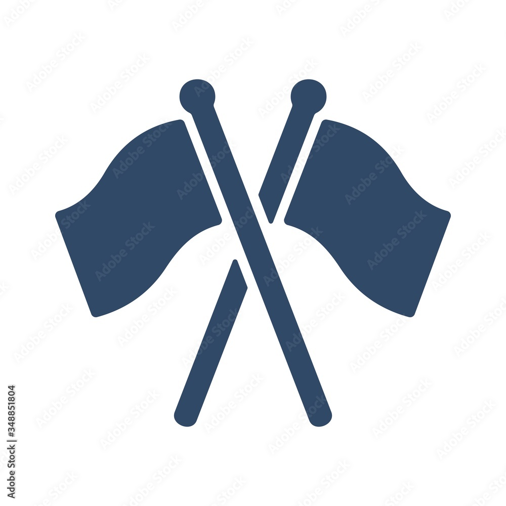 Two checkered racing flags. Formula one symbol. Two checkered racing flags. Formula one symbol.