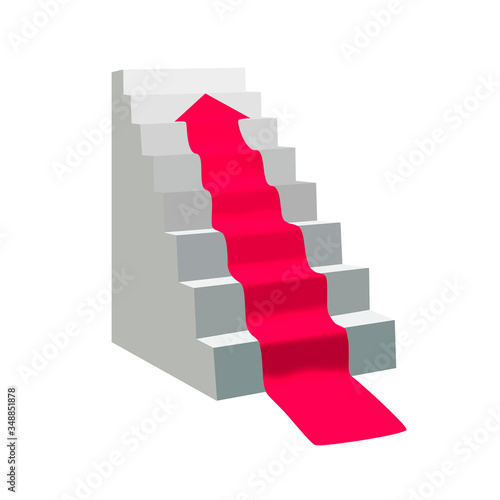 Career ladder and tape index. Vector illustration