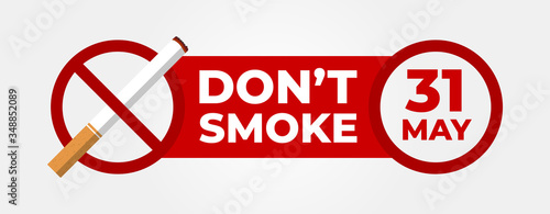 World No Tobacco Day flat design vector illustration