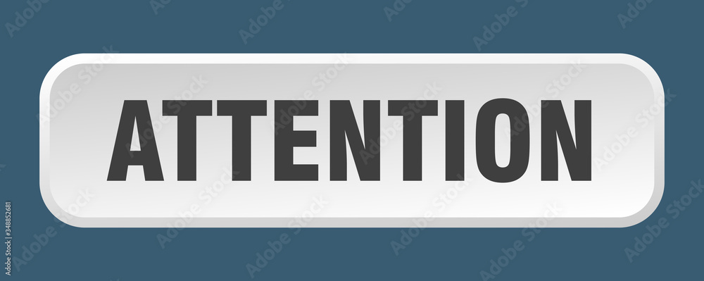 attention button. attention square 3d push button attention button. attention square 3d push button