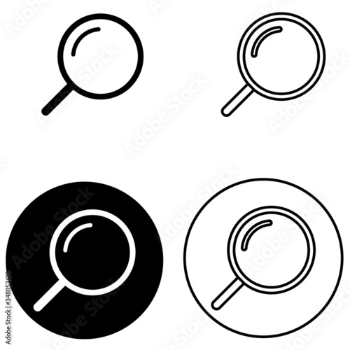 Loupe vector icon, magnifying illustration sign, focus symbol, zoom logo. 