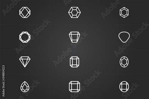 Premium universal gems icons. Abstract elegant gem icon vector design. Universal creative premium symbol. Luxury jewel icons.