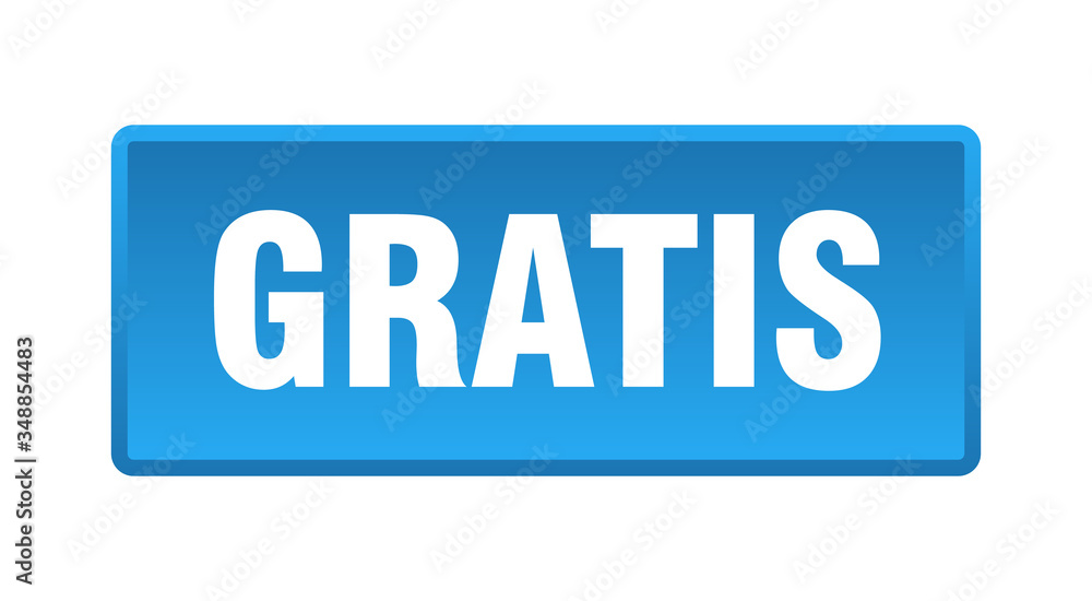 gratis button. gratis square blue push button gratis button. gratis square blue push button