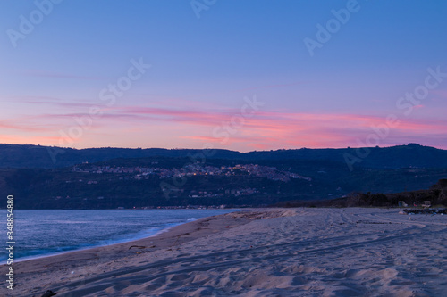 Sunset over the town of Nicotera.