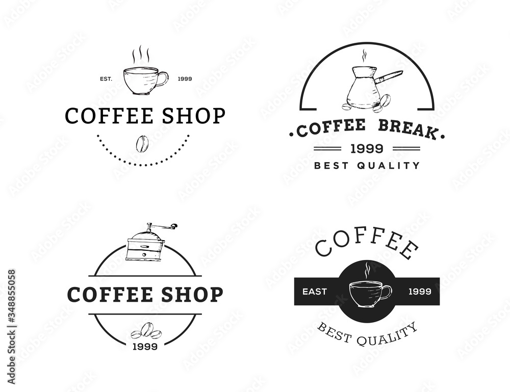 Set of Coffee Logo, Badges, Emblem