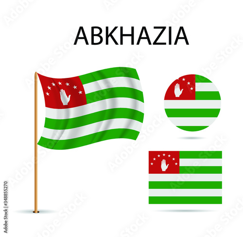 Vector - Abkhazia flag, vector illustration