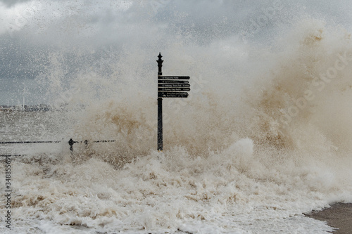 Storm Ciara in New Brighton, UK