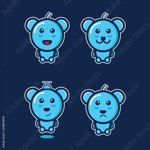 bundle Cute Teddy Bear Vector Design
