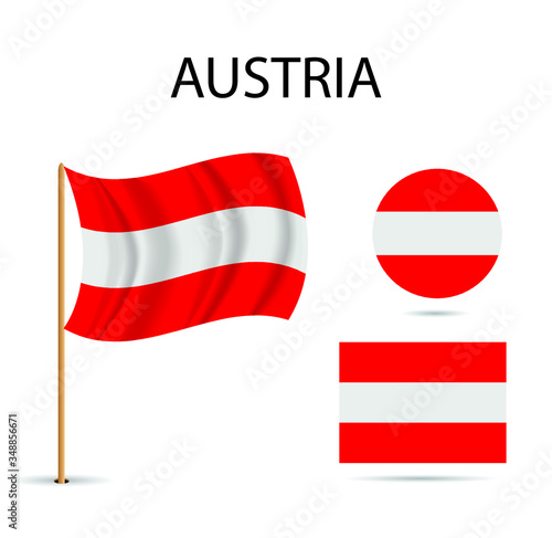Vector - Isolated national flag of Austria civilian version in official colors and Proportions