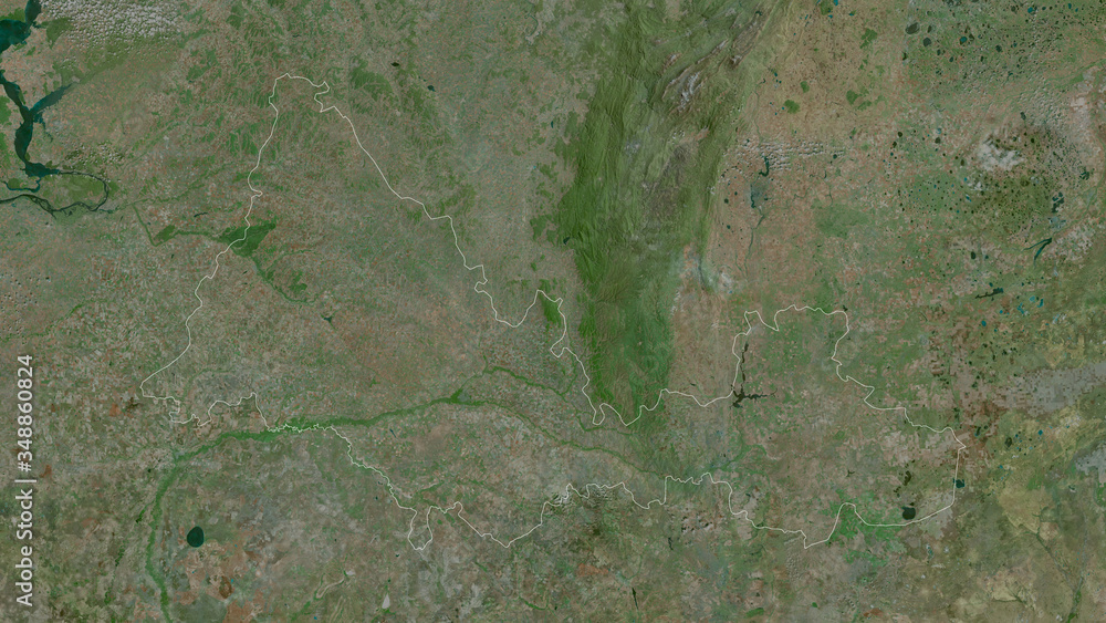 Orenburg, Russia - outlined. Satellite Orenburg, Russia - outlined. Satellite