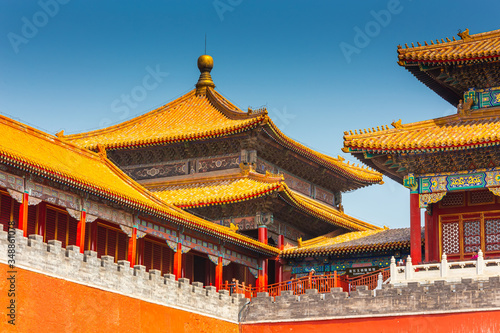 Traditional towers in the Forbidden City in Beijing