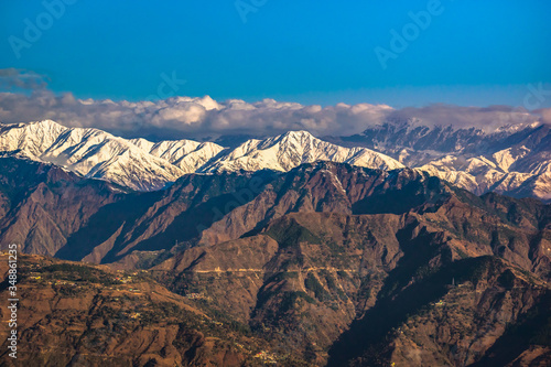 mountains in the snow at Dalhousie, Himachal Pradesh, India