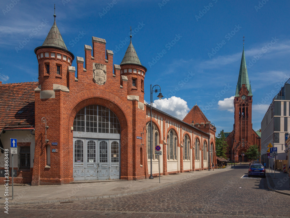 Historic buildings in the old town in Bydgoszcz, Poland