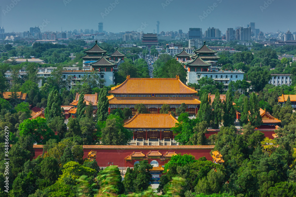 Central part of Beijing with ancient buildings