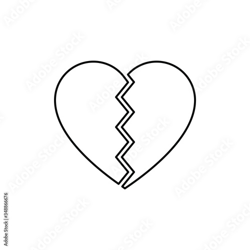 icon of a broken heart. vector illustration