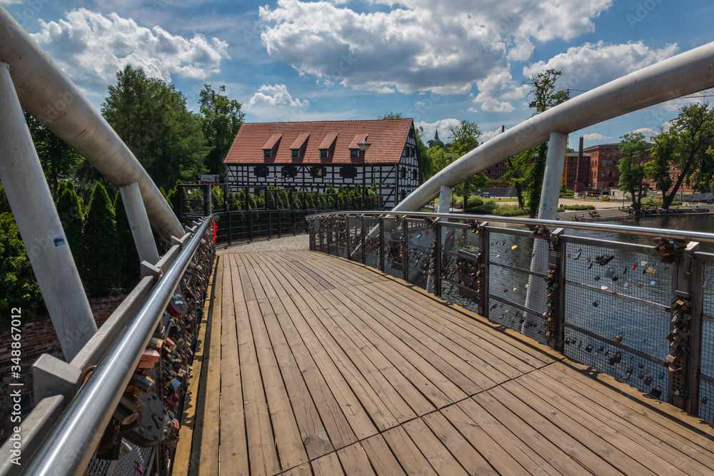Bridge over the Brda river in Bydgoszcz, Poland
