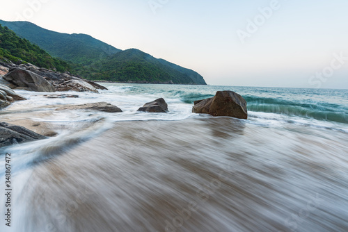 Waves on the summer beach in Dalugang, Xiyong, Shenzhen photo