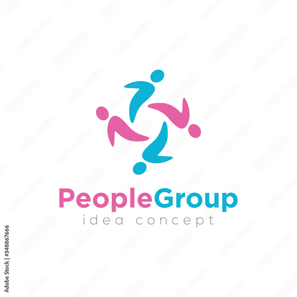 People Concept Logo Design Template