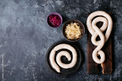Snail sausage in traditional spiral