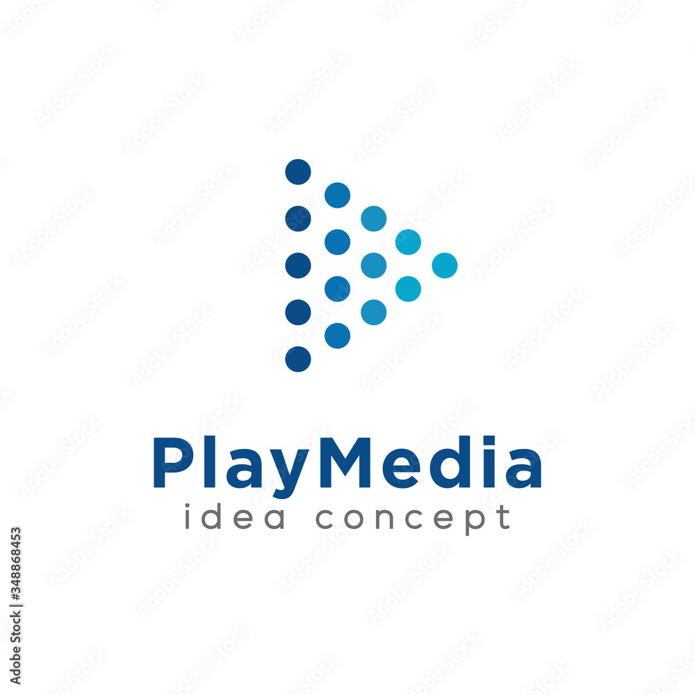 Play Media Concept Logo Design Template Play Media Concept Logo Design Template